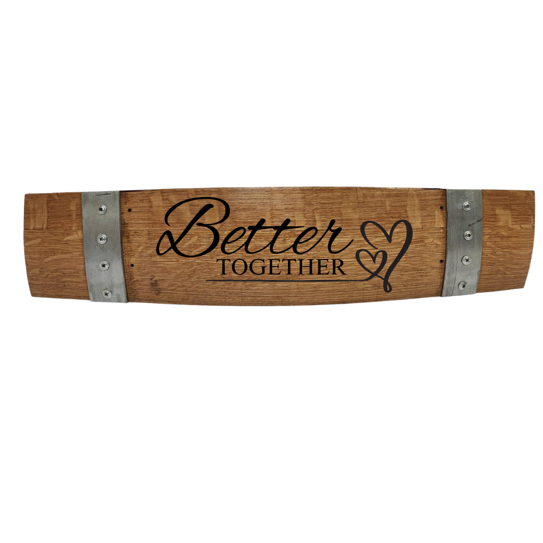 Anniversary/Valentine's/ Wedding Stave Signs on Wine Stave Horizontal 28 Inch