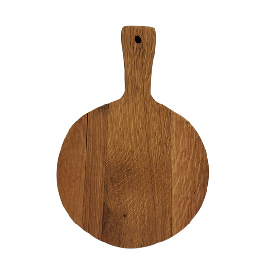 Wine Barrel Head Cheese Board with Handle and Twine - WhiskeyandWineDesign