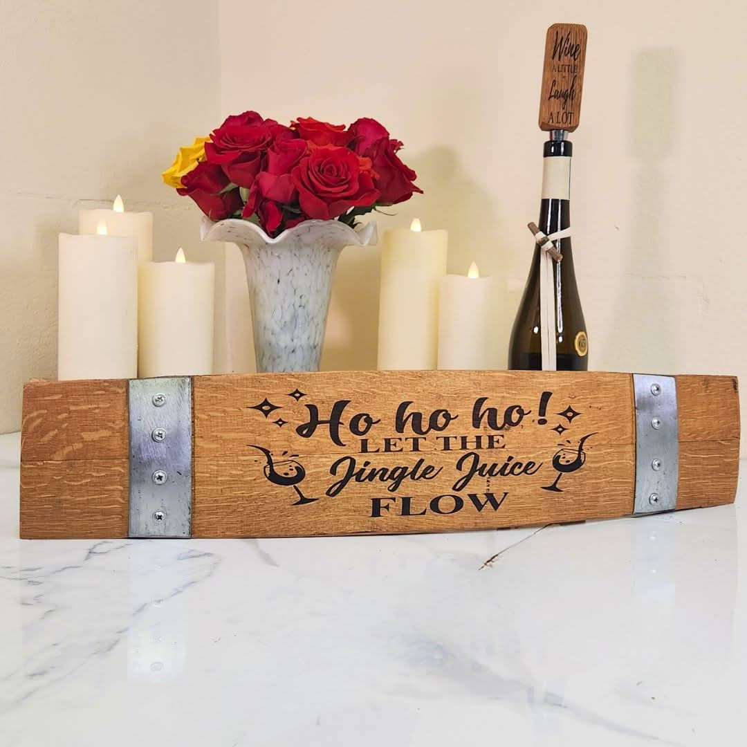 Holiday Barrel Head Signs - WhiskeyandWineDesign
