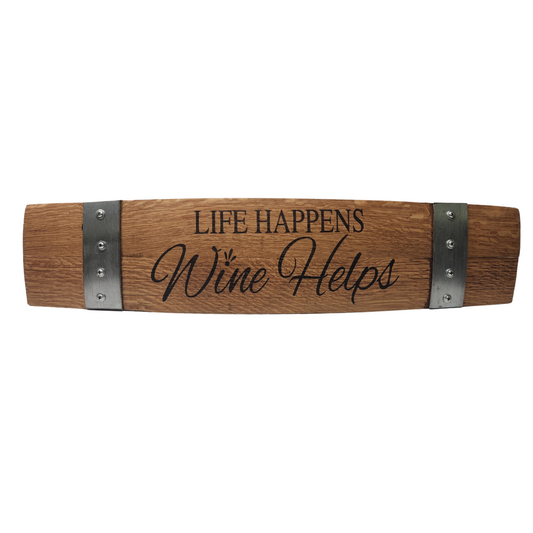 Wine Sign Laser Engraved Made from Repurposed Wine Barrels (WineH24) - WhiskeyandWineDesign