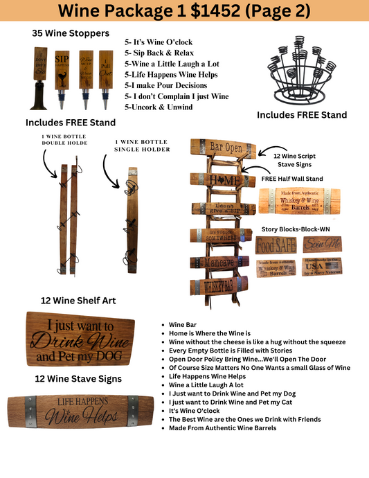 Wine Barrel Bundle Package 1: Timeless Treasures for your Shop