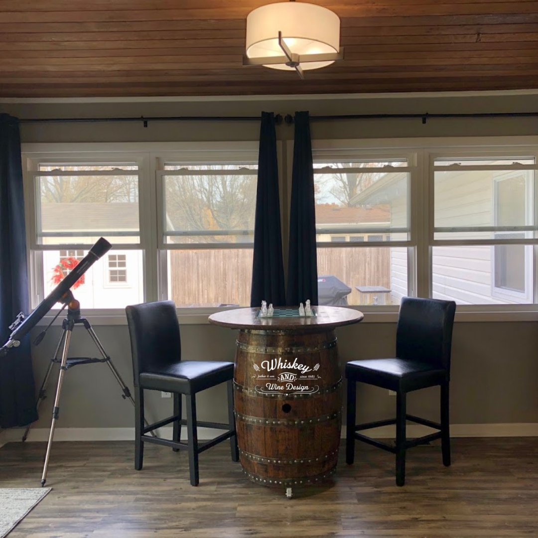 Bourbon or Wine Barrel Table - Table Top 36 Inches - WhiskeyandWineDesign