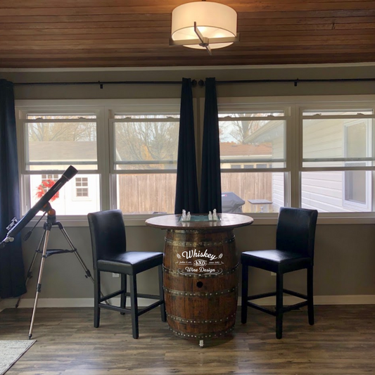 Bourbon or Wine Barrel Table - Table Top 36 Inches - WhiskeyandWineDesign