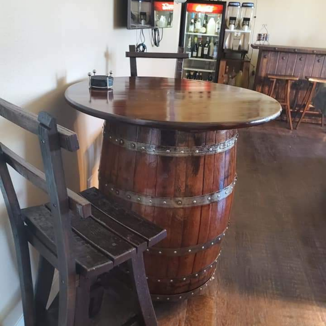 Bourbon or Wine Barrel Table - Table Top 36 Inches - WhiskeyandWineDesign