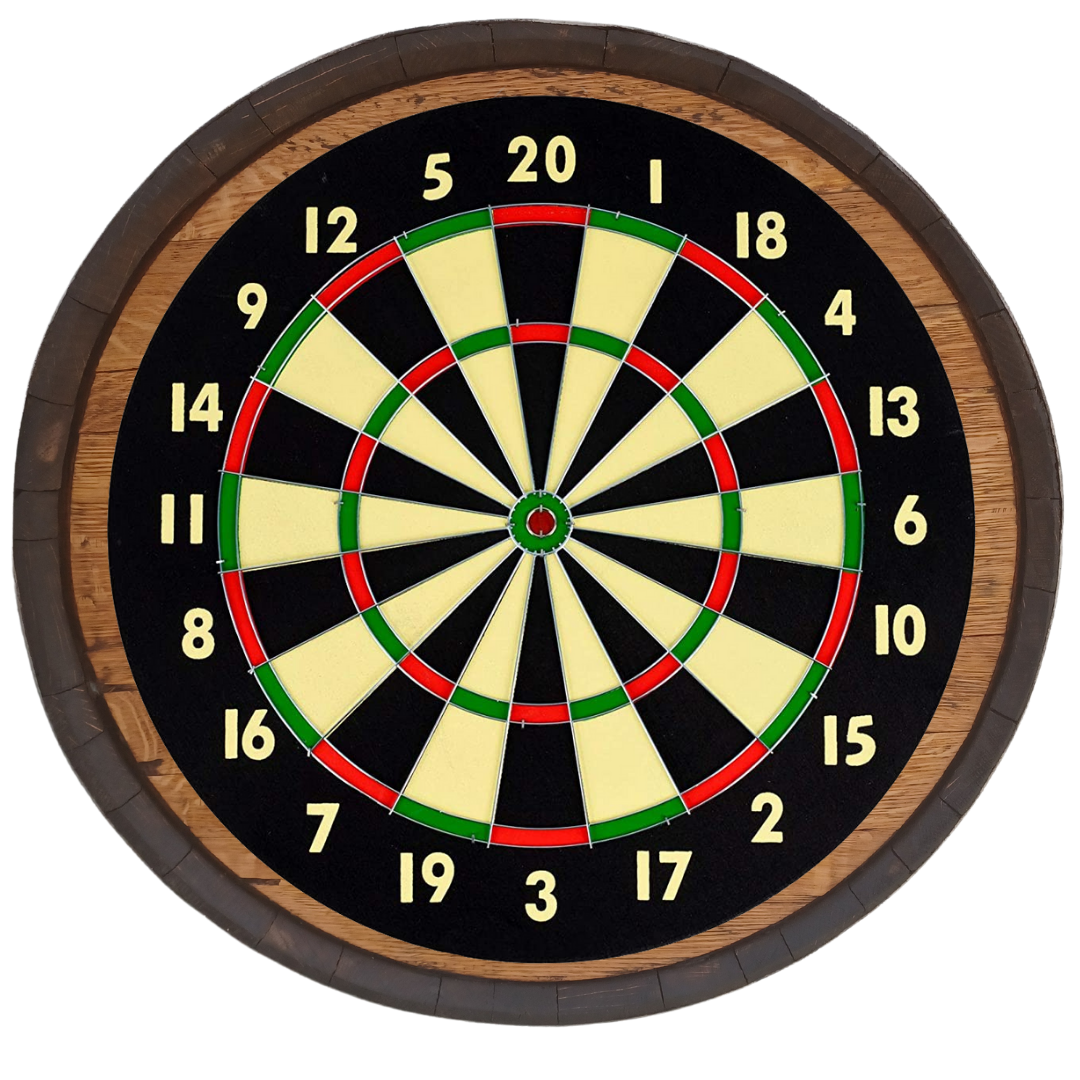 Dartboard Bourbon Barrel Head - 23"x3" - WhiskeyandWineDesign