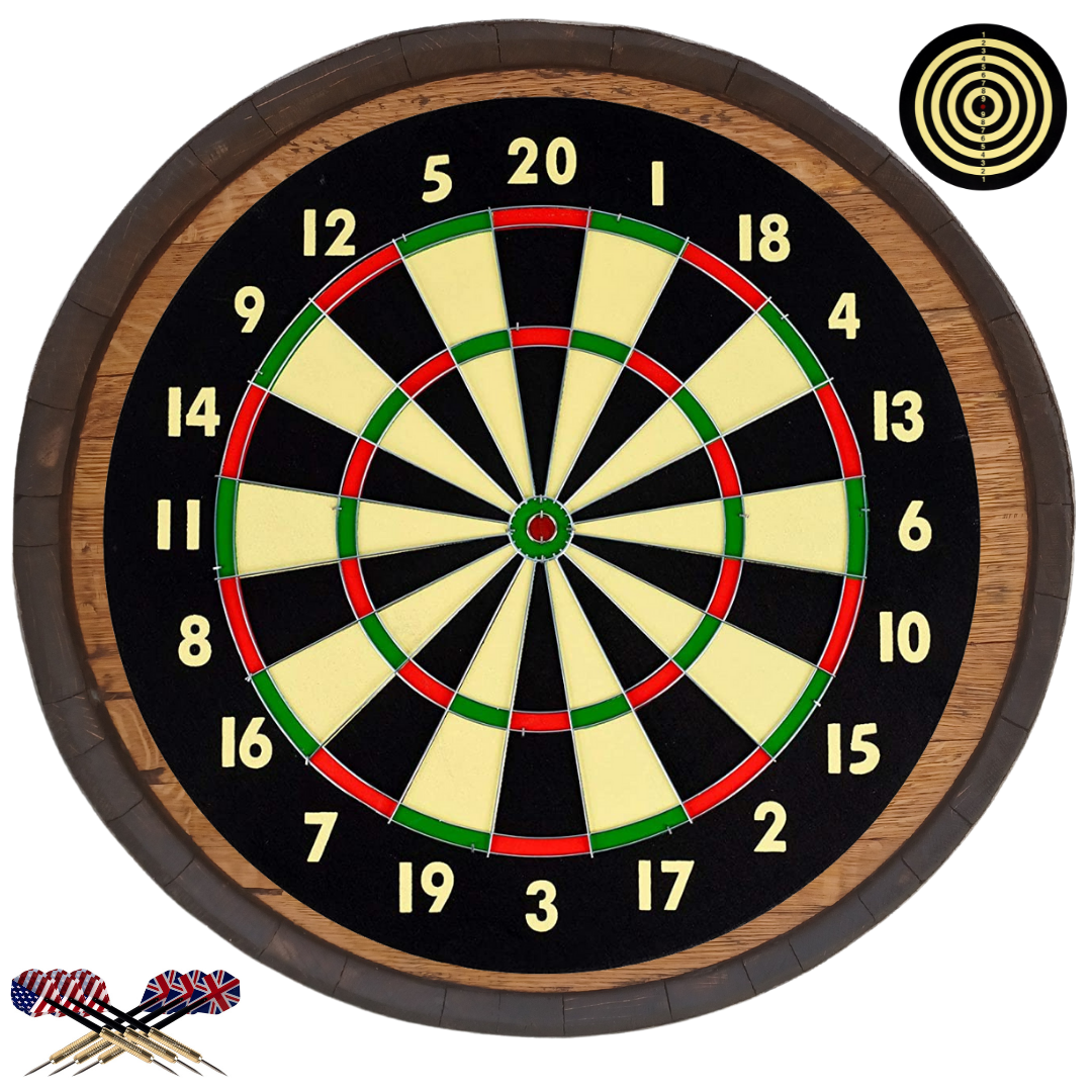 Dartboard Bourbon Barrel Head - 23"x3" - WhiskeyandWineDesign