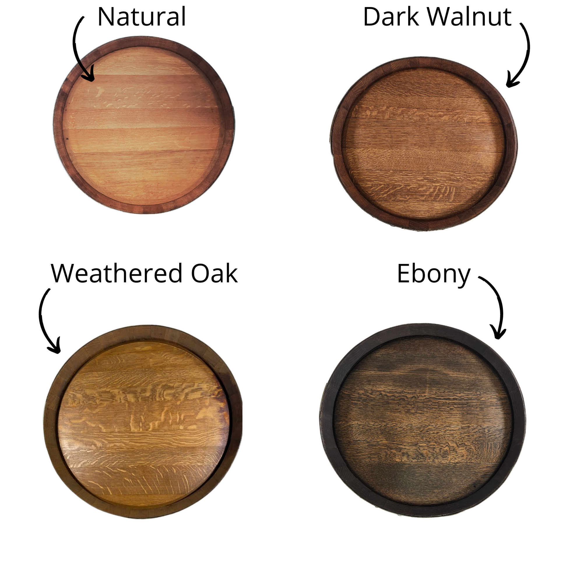 Wine Barrel Top Lazy Susan with Double Metal Ring-Black Bands - WhiskeyandWineDesign