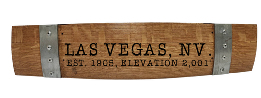 Elevation Sign Laser Engraved Made from Repurposed Whiskey or Wine Barrels - WhiskeyandWineDesign