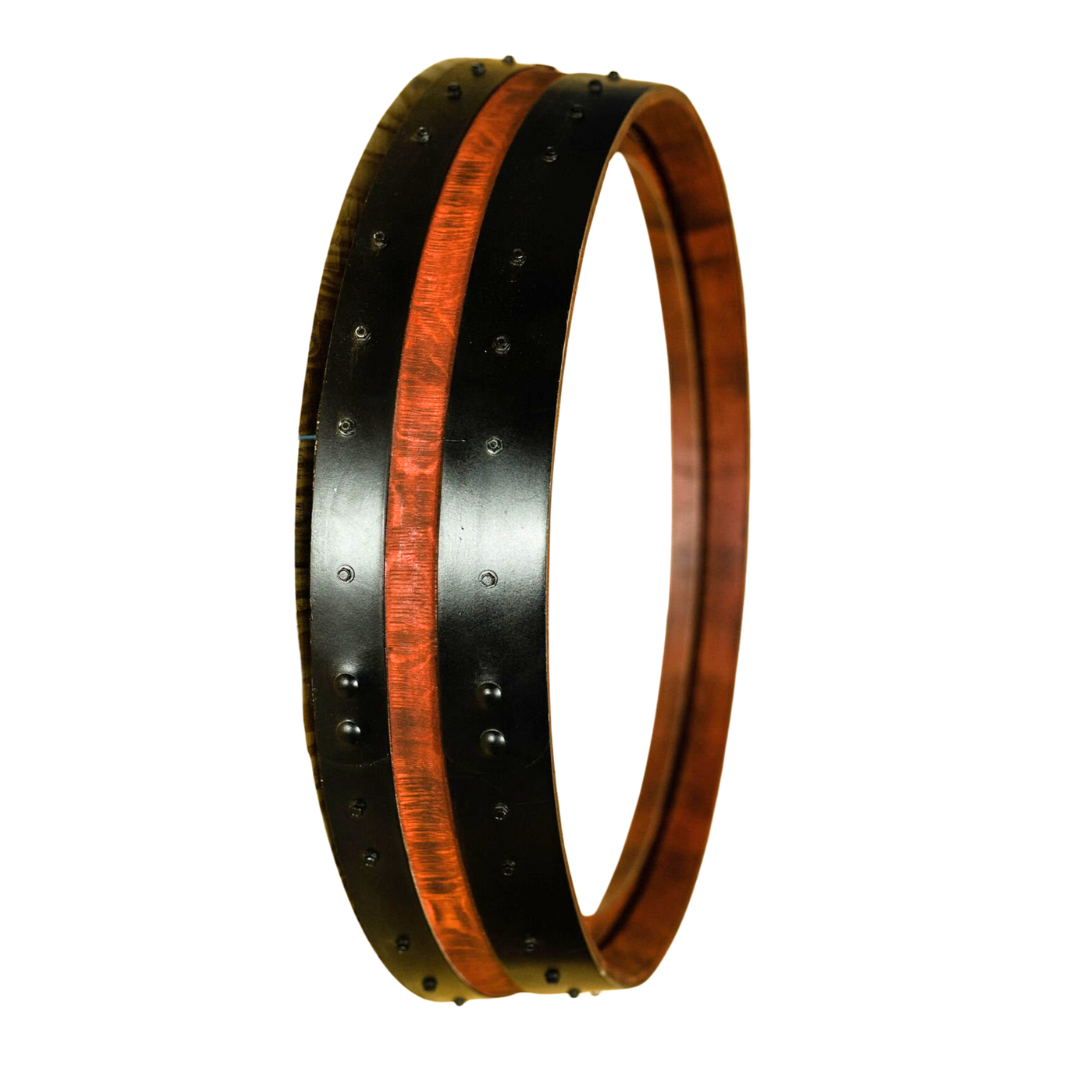 Barrel Head Mirror with Customizable Rings - WhiskeyandWineDesign