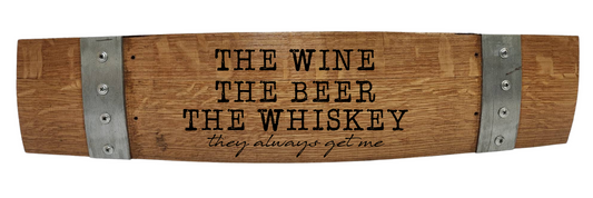 Wine Sayings Horizontal 28 Inch Stave Sign WineH28L+XLarge - WhiskeyandWineDesign