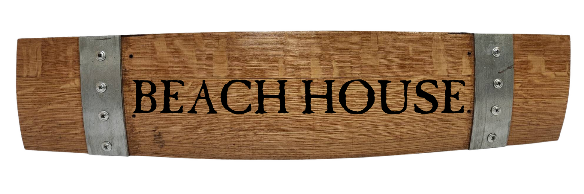 Beach Sign Laser Engraved Made from Repurposed Whiskey or Wine Barrels - WhiskeyandWineDesign