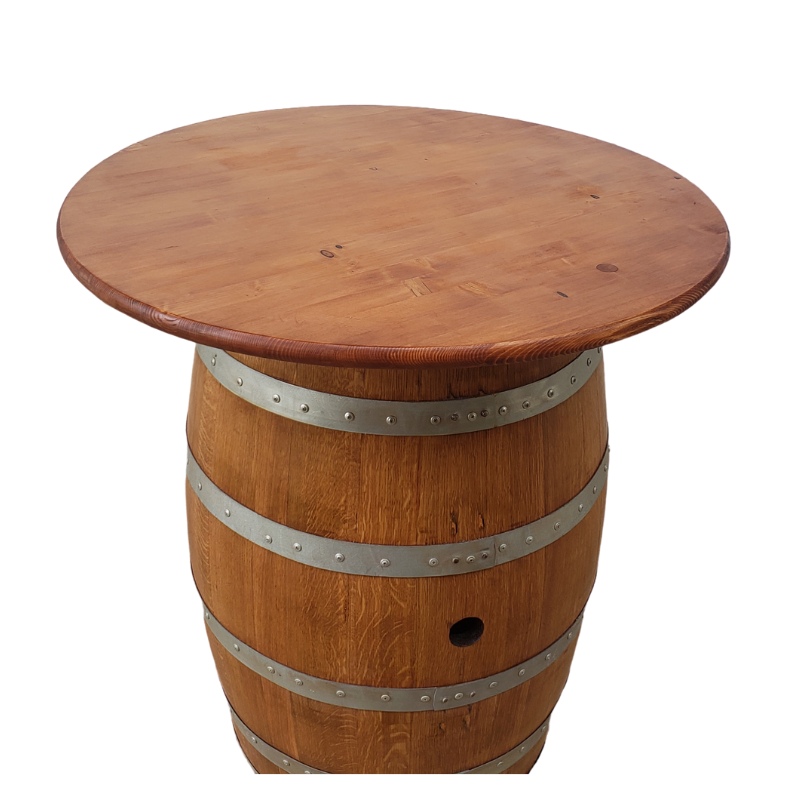Bourbon or Wine Barrel Table - Table Top 36 Inches - WhiskeyandWineDesign