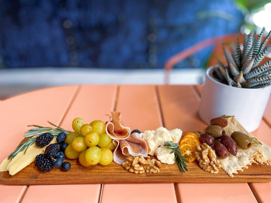 Stave Authentic Oak Barrel Cheese Board + Cork Knife | Authentic Oak Wine Stave Cheese Board - WhiskeyandWineDesign