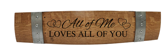 Anniversary/Valentine's/ Wedding Stave Signs on Wine Stave Horizontal 28 Inch