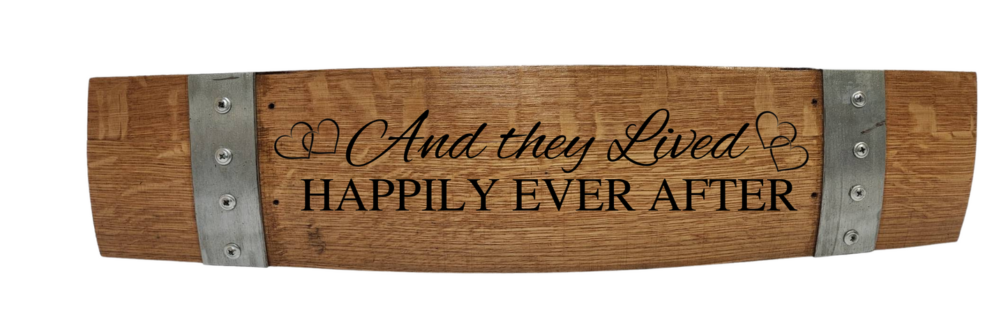 Anniversary/Valentine's/ Wedding Stave Signs on Wine Stave Horizontal 28 Inch