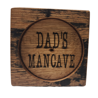 Rustic Barrel Coaster Set – 4 Pieces | Handcrafted from Repurposed Whiskey or Wine Barrels