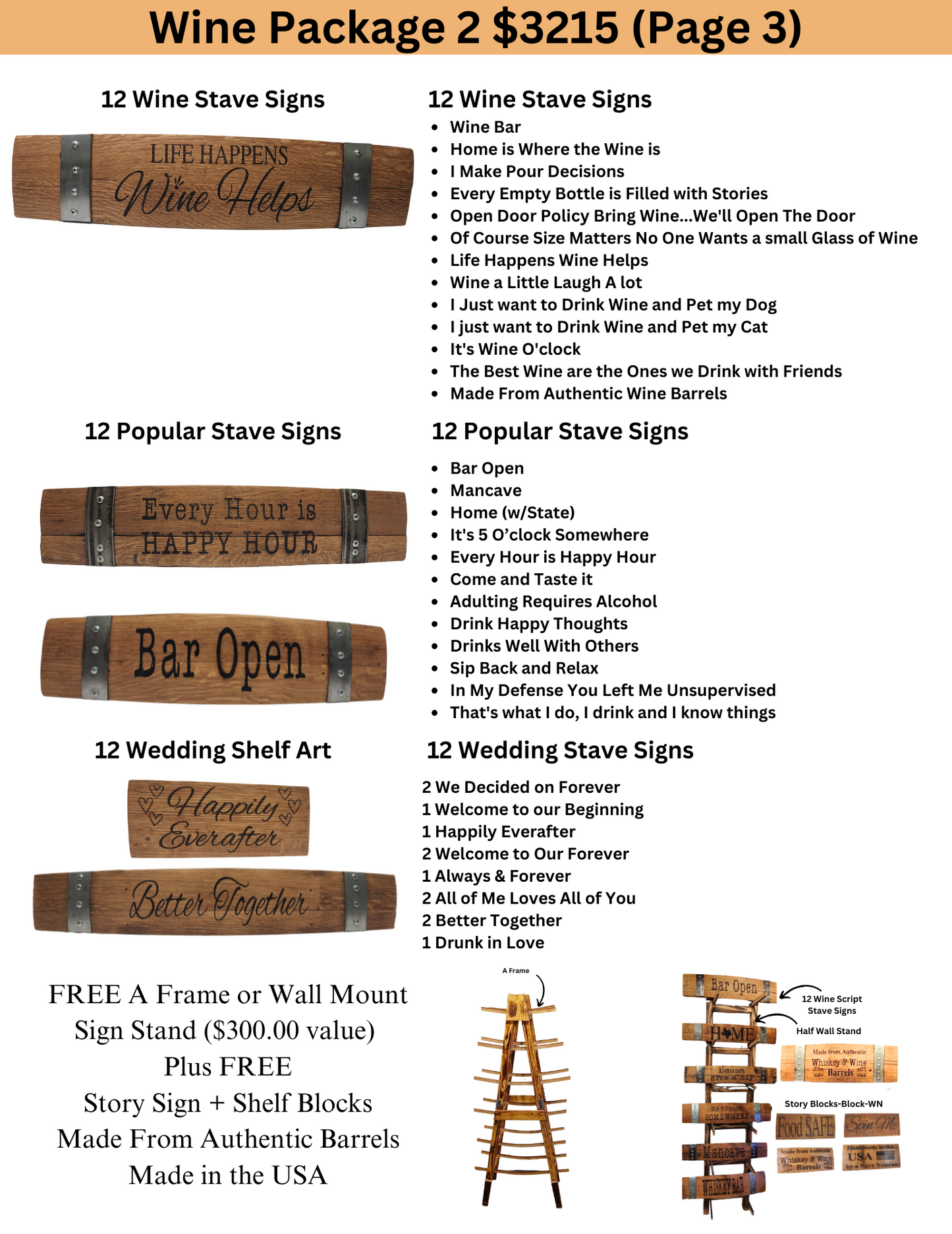 Wine Barrel Bundle Package 2: Timeless Treasures for your Shop