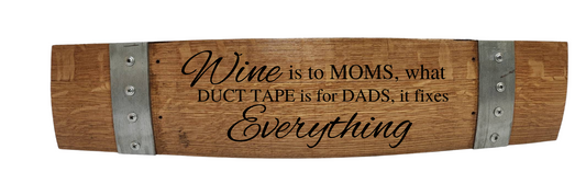 Mom Signs Laser Engraved Made from Repurposed Wine Barrels 24 Inches Long (WineH24)