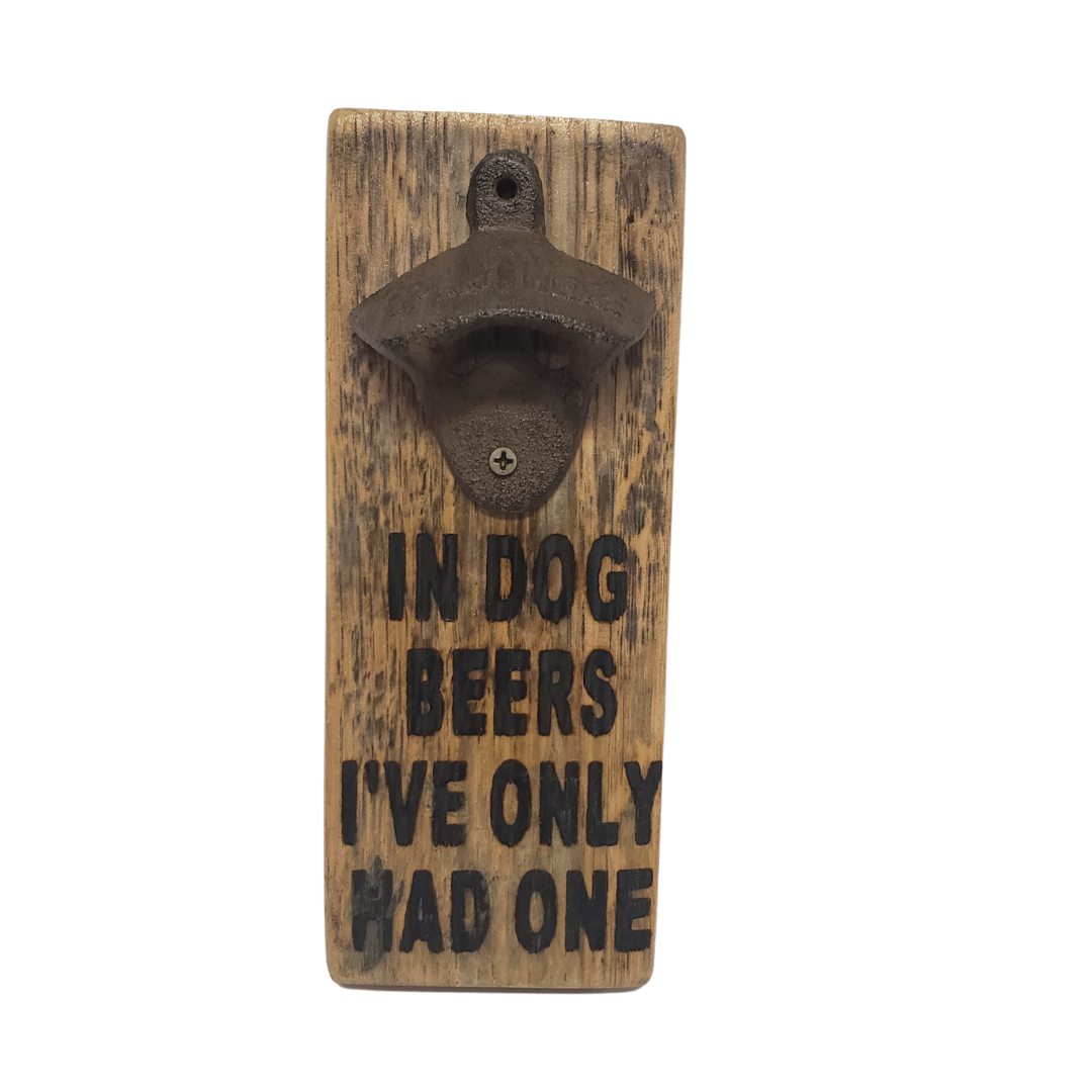 Stave Bottle Opener Engraved with Punny Scripts -BottleS - WhiskeyandWineDesign