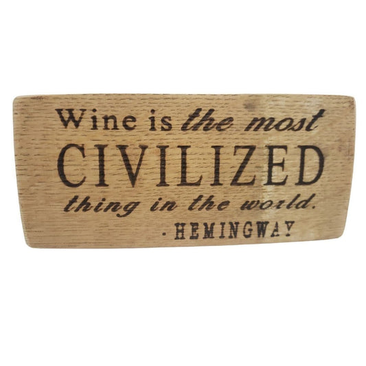 Wine Block Signs with Punny Scripts Made from Wine Barrel Staves - WhiskeyandWineDesign