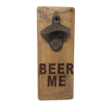 Stave Bottle Opener Engraved with Punny Scripts -BottleS - WhiskeyandWineDesign