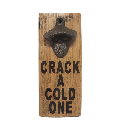 Stave Bottle Opener Engraved with Punny Scripts -BottleS - WhiskeyandWineDesign