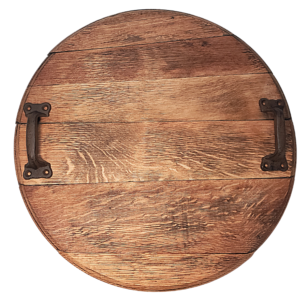 Wine Barrel Head Tray-Custom - WhiskeyandWineDesign