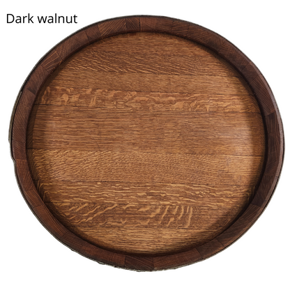 Wine Barrel Top Lazy Susan with Double Metal Ring - WhiskeyandWineDesign