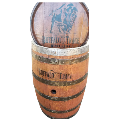 Elevate Your Space with Authentic Barrel Charm - Barrel Trash Can with Removable Lid - WhiskeyandWineDesign