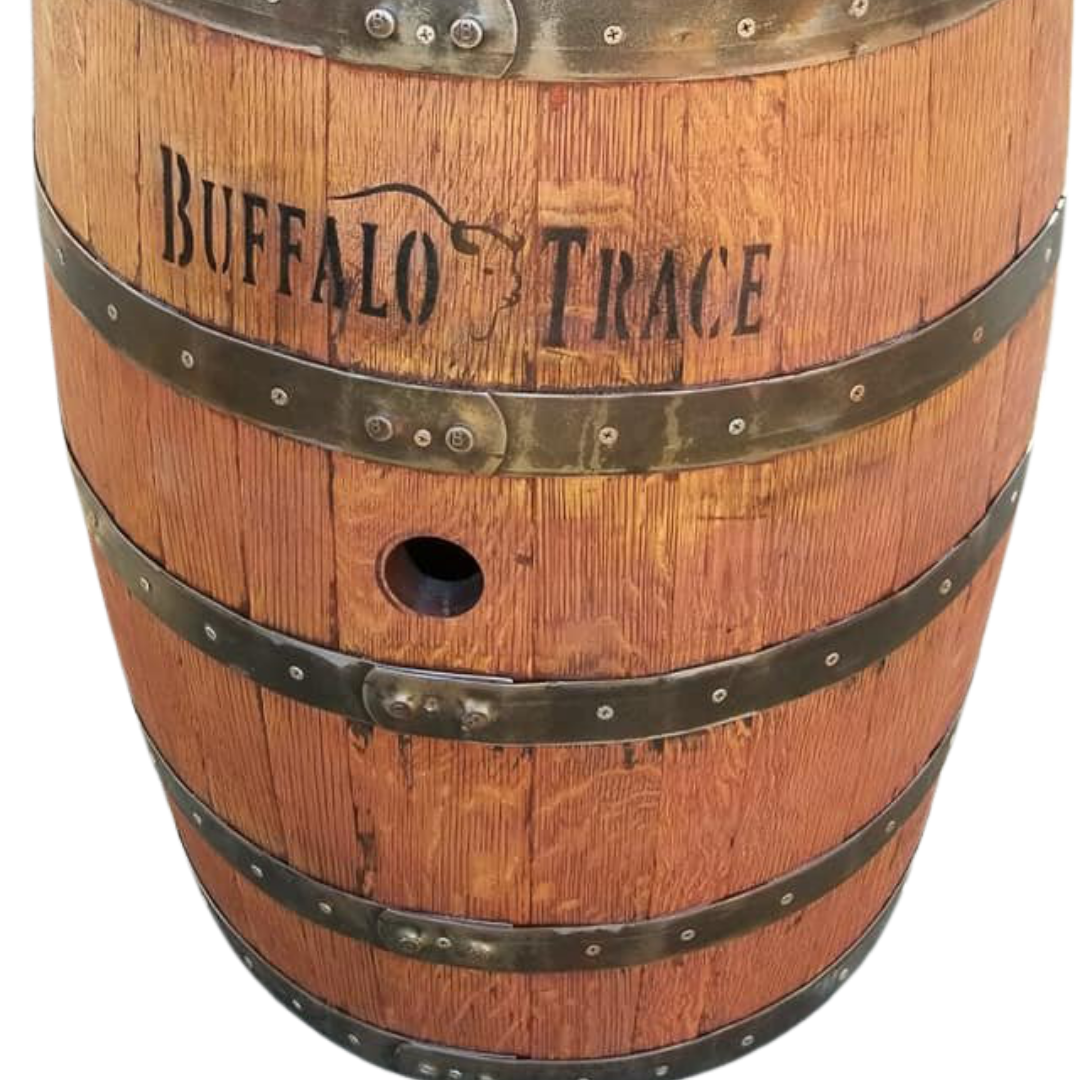 Elevate Your Space with Authentic Barrel Charm - Barrel Trash Can with Removable Lid - WhiskeyandWineDesign