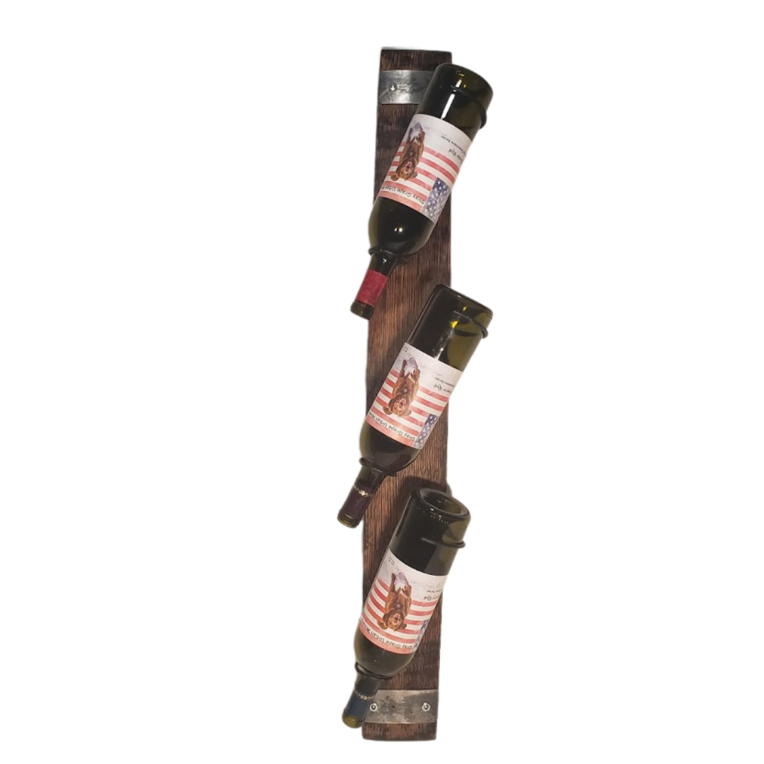 Wine Vertical Barrel Stave Wine Bottle Holder-HolderW - WhiskeyandWineDesign