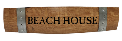 Beach Sign Laser Engraved Made from Repurposed Whiskey or Wine Barrels - WhiskeyandWineDesign