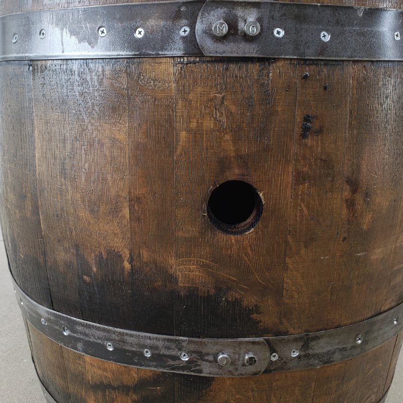 Bourbon or Wine Double Door Barrel Cabinet with 2 Shelves and LED Light - WhiskeyandWineDesign