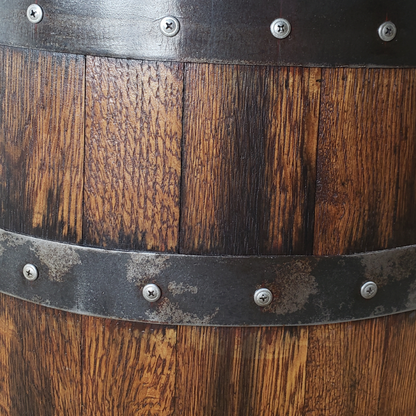 Bourbon or Wine Double Door Barrel Cabinet with 2 Shelves and LED Light - WhiskeyandWineDesign