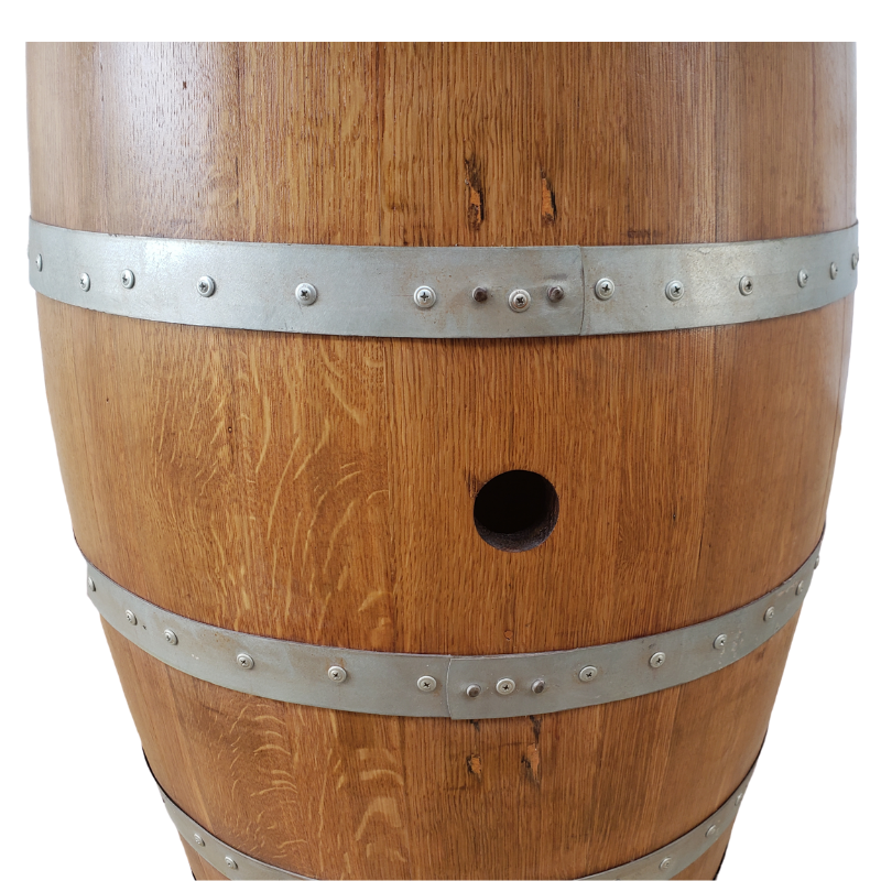 Bourbon or Wine Double Door Barrel Cabinet with 2 Shelves and LED Light - WhiskeyandWineDesign