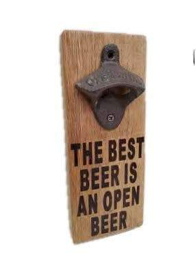 Stave Bottle Opener Engraved with Punny Scripts -BottleS - WhiskeyandWineDesign