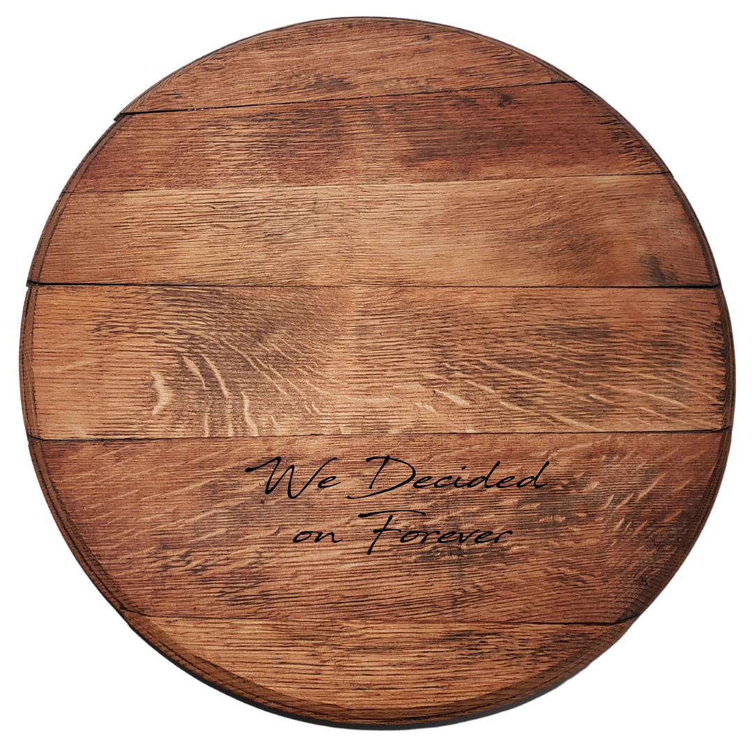 Wine Barrel Head Lazy Susan Tray - WhiskeyandWineDesign